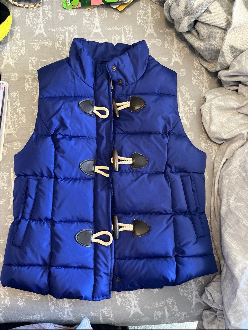 Arizona Jean Company Royal Blue Puffer Toggle Vest